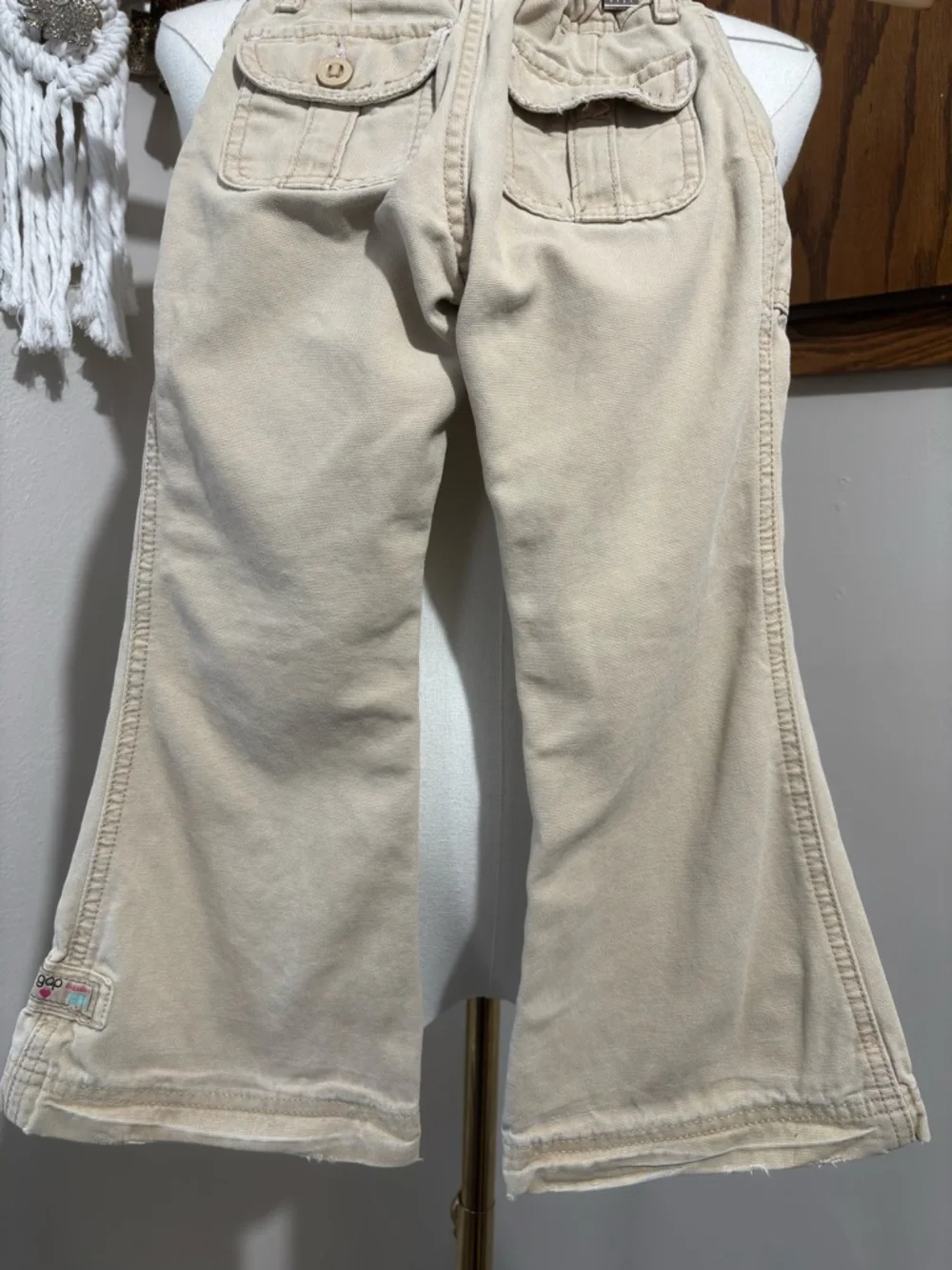 Gap Kids Vintage Bootcut Flare Pants Size 4 Regular Khaki Beige